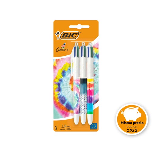 Pack de 3 bolígrafos de 4 colores BIC.