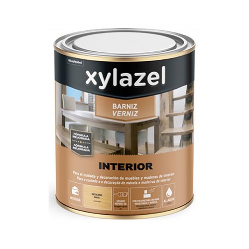 Barniz Interior al agua, Roble, XYLAZEL. 750ml.