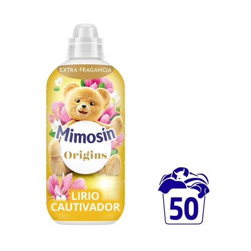 MIMOSIN Origins Suavizante concentrado con aroma a lirio cautivador 900 ml, 50 lavados.