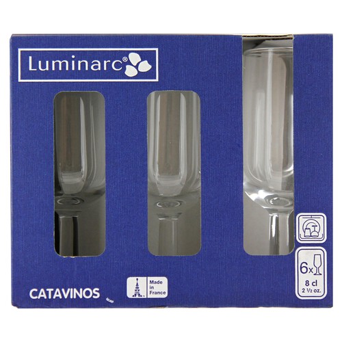 Pack de 6 copas modelo Catavinos, capacidad de 8 centilítros LUMINARC Pack de 6 unidades.