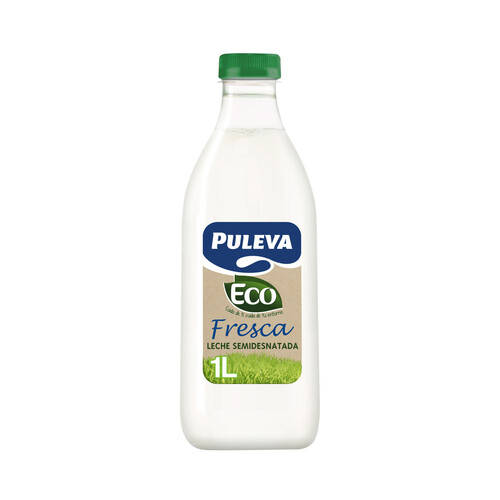 PULEVA Leche fresca de vaca semidesnatada de origen ecológico Eco 1 l.