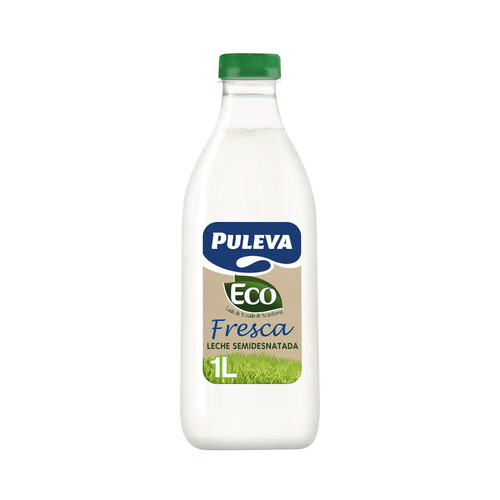 Leche fresca de vaca semidesnatada de origen ecológico PULEVA Eco 1 l.
