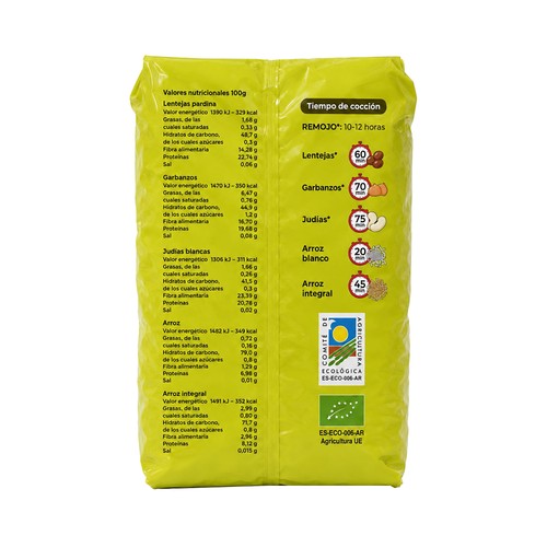 ECOLECERA Garbanzo de Aragón de cultivo 100% ecológico 500 g.