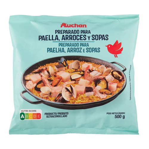 AUCHAN Preparado para paella con caldo y con cáscara 500 g Producto Alcampo.