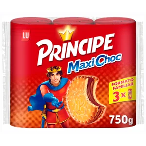 PRÍNCIPE Maxichoc Galletas rellenas de doble crema de chocolate con leche pack 3 uds. 250 g.