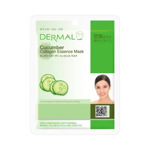 DERMAL Mascarilla facial hidratante y calmante, con pepino y colágeno.