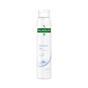 PALMOLIVE Desodorante spray para mujer con protección antitranspirante 24h y anti manchas blancas PALMOLIVE Tacto puro 200 ml.