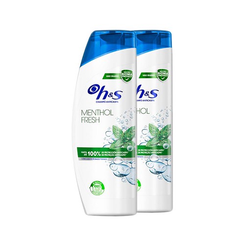 H&S Champú anticaspa Menthol H&S 2x400 ml.