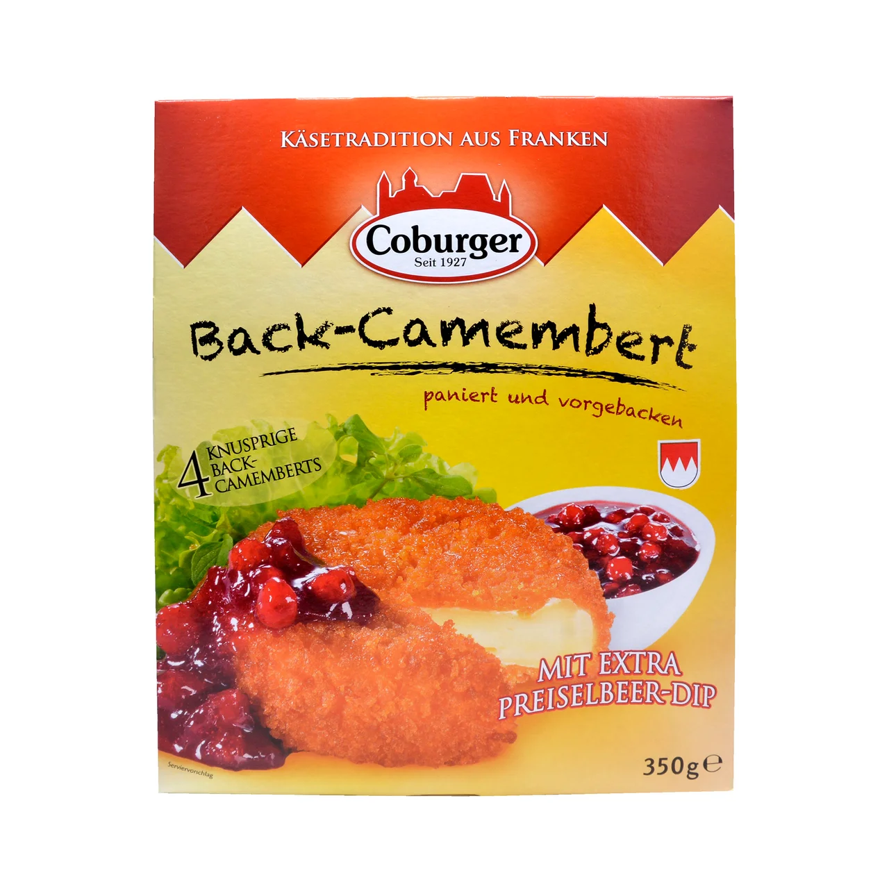 CASA WESTFALIA Camembert rebozado prefrito con salsa de arándanos CASA WESTFALIA 350 g.