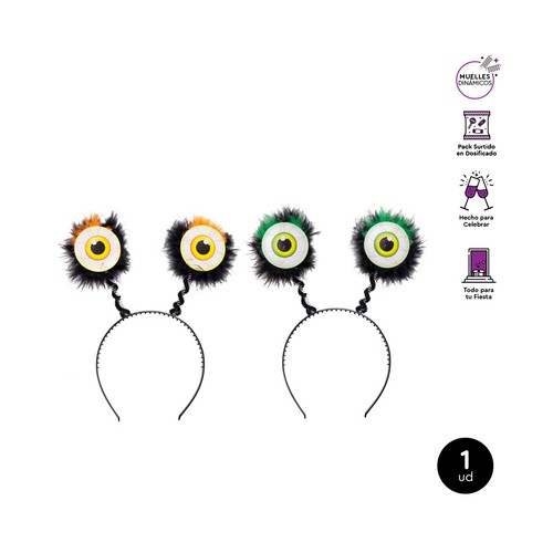 Diadema muelle 1 unidad, Ojo Sangre colores surtidos dosificado. OH YEAH