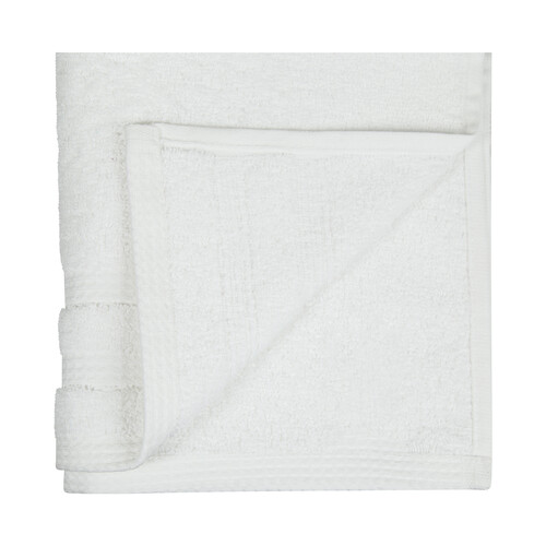 Toalla de baño 100% algodón biológico color blanco liso, 540g/m² de densidad, ACTUEL
