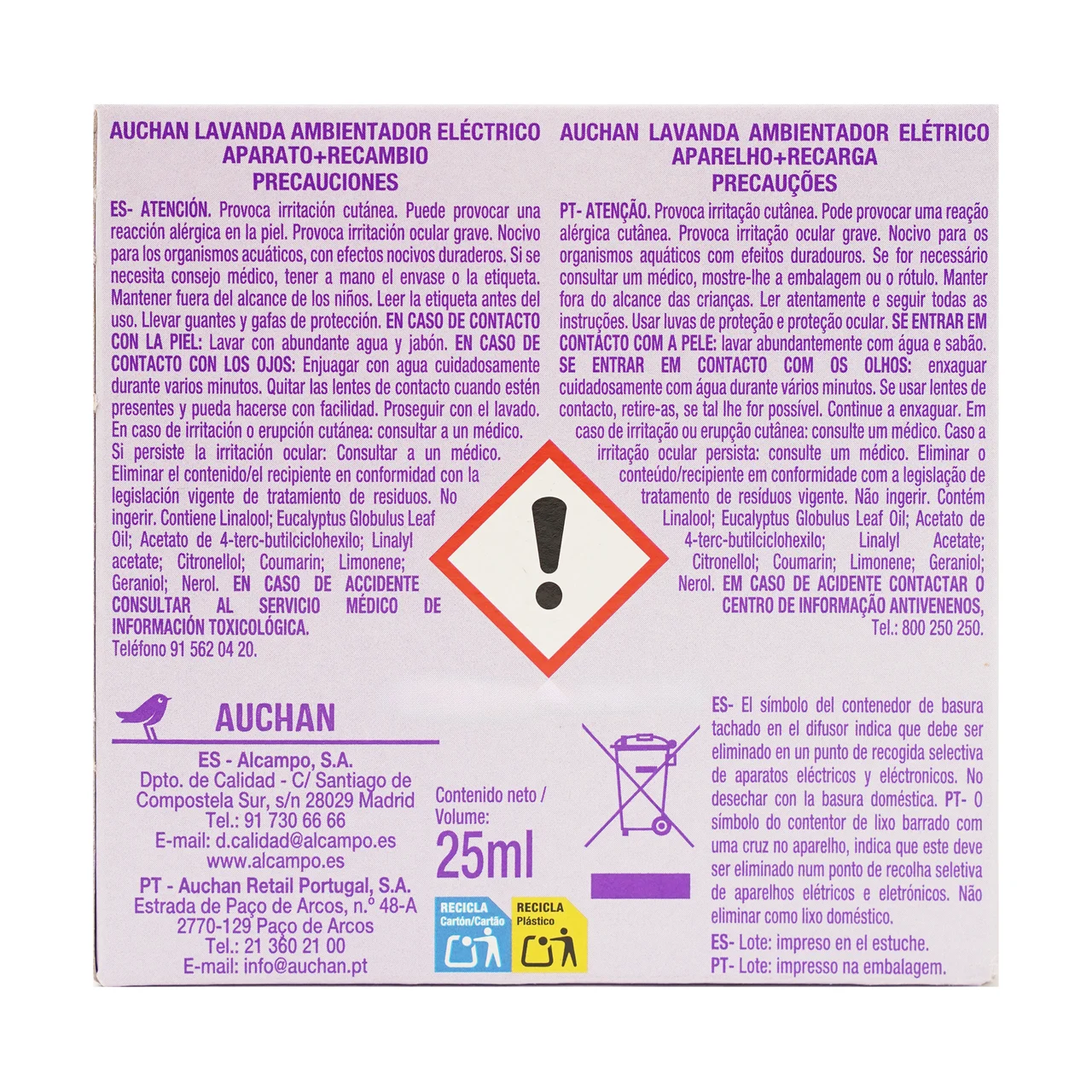 PRODUCTO ALCAMPO Ambientador eléctrico lavanda aparato + recambio 25 ml.