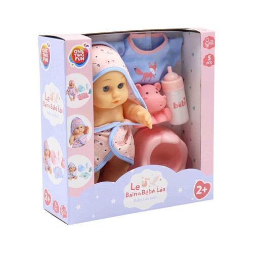 Bebe 23Cm Con Accesorios De Baño y Cuidados ONE TWO FUN ALCAMPO