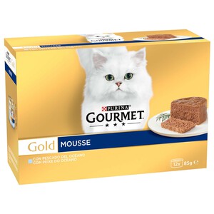 PURINA GOURMET Comida para gatos húmeda sabor a pescado PURINA GOURMET 12 uds. 85 g.