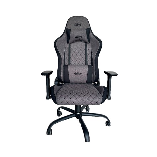 Silla gaming QILIVE tela gris.