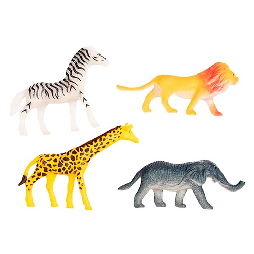 4 juguetes de animales surtidos para piñatas, OH YEAH!