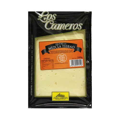 LOS CAMEROS Queso en lonchas tierno mezcla LOS CAMEROS 200 g.