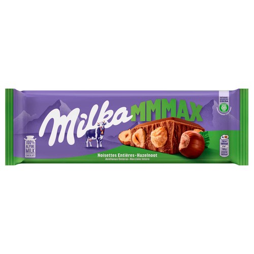 MILKA Chocolate con leche y avellanas enteras 270 g.