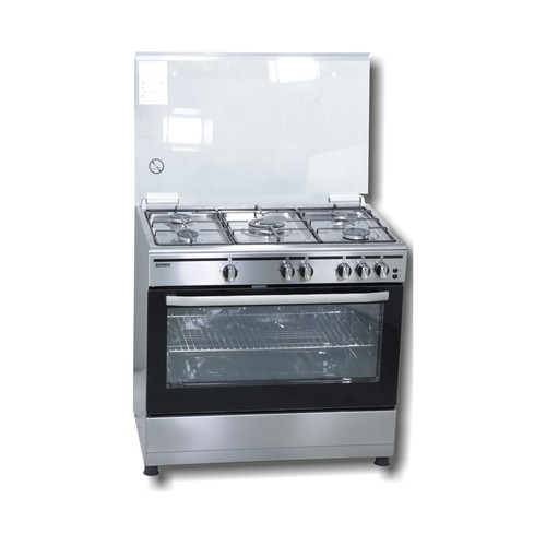 Cocina independiente a gas butano ROMMER CHG960XFG Inox, 5 fuegos,  H: 83cm, A: 90cm, F: 60cm.