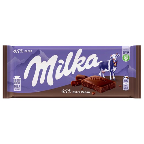 MILKA Chocolate con leche, 45 % cacao 100 g.