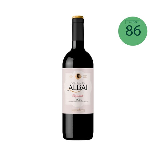 Vino tinto con denominación de origen calificada Rioja CASTILLO DE ALBAI botella de 75 cl.