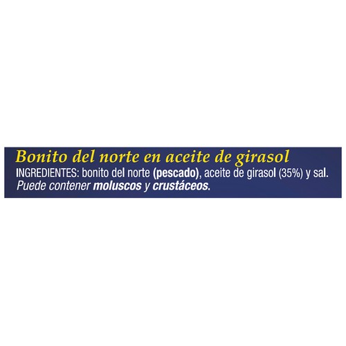 ORBE Bonito del norte en aceite de girasol, 72 g.