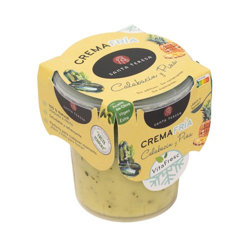 SANTA TERESA Crema fría de calabacín y piña, lista para tomar SANTA TERESA 400 ml.