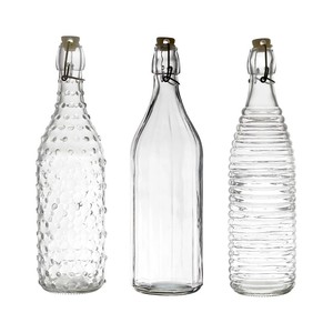 Imagen de Botella de vidrio de relieve de 1l, HOMEDECO FACTORY