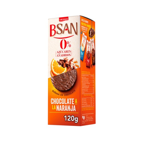 BSAN Galleta de chocolate de naranja sin azúcar añadido 120 g.
