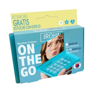 IROHA NATURE On the go Parches finos y transparentes anti acne en un divertido formato 33 uds.
