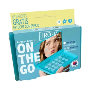 IROHA NATURE On the go Parches finos y transparentes anti acne en un divertido formato 33 uds.