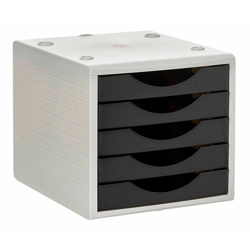 Módulo Archivotec 5 cajones válido para formato DIN A4, fólio y subcarpeta 340x270x260 mm negro, ARCHIVO 2000.