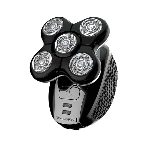 Afeitador para la cabeza REMINGTON Series RX5 XR1500, 5 cabezales, recogepelos, resistente al agua, neceser.