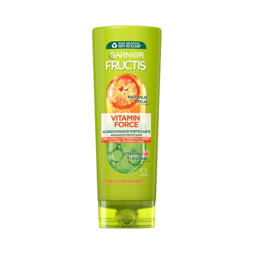 FRUCTIS Acondicionador fortificante para cabello frágil con tendencia a caerse FRUCTIS Vitamin force de Garnier 300 ml.