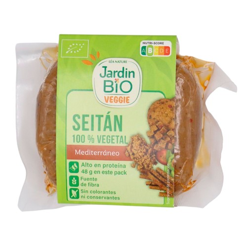 JARDIN BIO Veggie Seitán ecológico 100% vegetal, estilo mediterráneo 250 g.