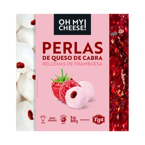 OH MY CHEESE! Perlas de queso de cabra rellenas de frambuesa OH MY CHEESE! 9 uds. 90 g.