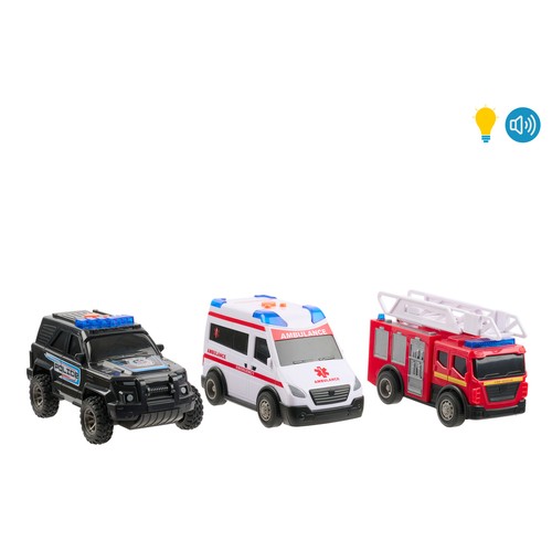 Coches de emergencia con luces y sonidos..