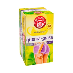 POMPADOUR Infusión quema grasa, rica mezcla de plantas naturales que ayudan con la grasa localizada 25 uds. 55 g.