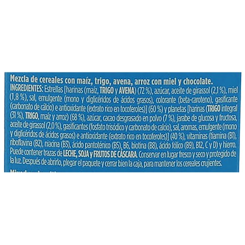 NACIONAL Cereales de chocolate y miel Spacemix 375 g.