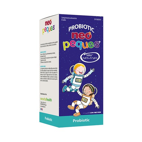 NEO PEQUES Complemento alimenticio a base de probióticos, sabor tutti-frutti 8 x 10 ml.