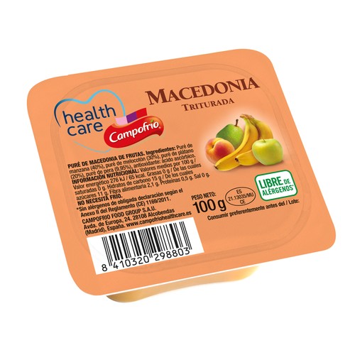 CAMPOFRÍO HealthCare Puré de macedonia de frutas 100 g.