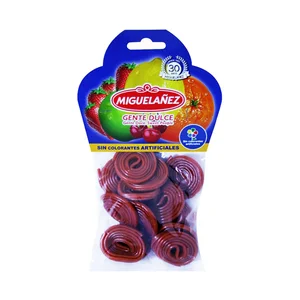 MIGUELAÑEZ Gominolas regaliz en forma de disco color rojo bolsa 125 g.