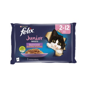 FELIX Comida para gatos junior húmeda mix grill FELIX FANTASTIC 4 x 85 g