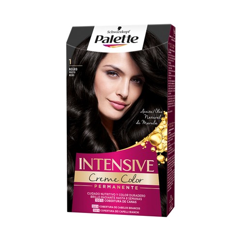 PALETTE Tinte de pelo permanente tono 001 negro PALETTE Intensive creme color.
