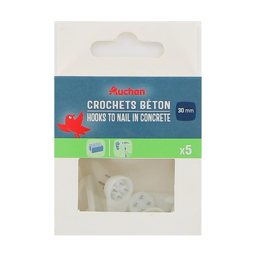 Ganchos cuelgafácil de 3 cm, 5 unidades, ALCAMPO.