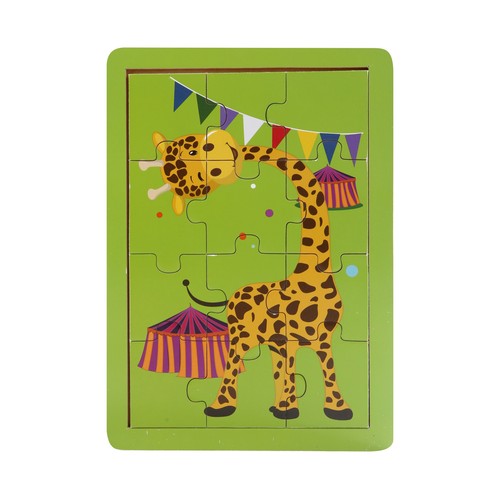 Puzzle infantil animales con 12 piezas de madera ONE TWO FUN ALCAMPO.