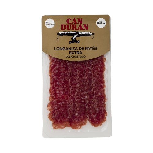 CAN DURAN Salchichón payes de categoria extra, cortado en finas lonchas CAN DURAN 90 g.