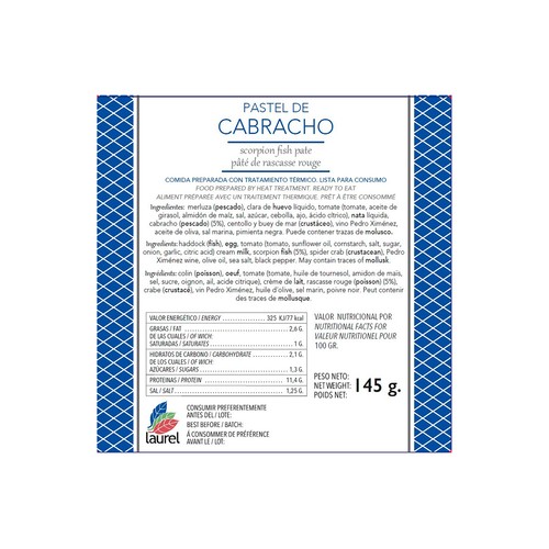 LAUREL Pastel de cabracho145 g.