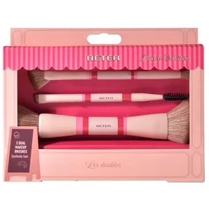 BETER Les doubles plaisirs collection Estuche con 3 brochas de maquillaje dobles. 