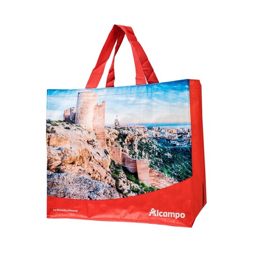 Bolsa de rafia reutilizable diseño doble Almería, ALCAMPO.